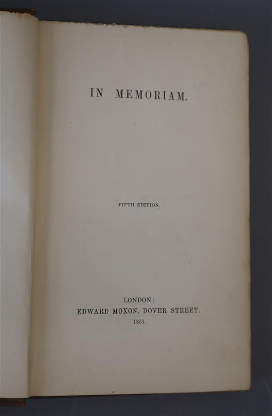 Tennyson, Alfred Lord - Maud, and Other Poems, 1st edition, 8vo, original green, blind-blocked cloth, front hinge split, Edward Moxon,
